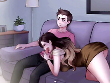 Busty MILF Hotsummer117 gives an unforgettable blowjob while tackling house chores