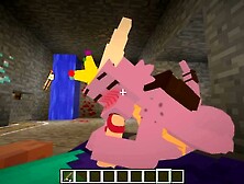 Uma Dragão Safada me Chupando, E Comendo o cu de uma abelha no Minecraft enquanto eu fodo uma kwaii