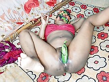 Slutty Bhabhi Put A Thick And Long Banana Completely Inside Her Pussy,  Slutty Bhabhi Is A Village Girl And On Top Of That She Wa