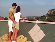 Lascivious Couple Fuck On Roof