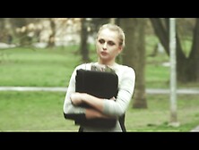 Dude Films Himself Traveling And Encounters A Sexy Blonde Babe.