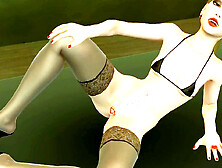 3D anime nymph enjoys some fun time with her banana