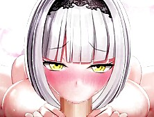 Hentai Blonde Teen Sucking Huge Cock and Swallowing Cum