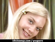 Marvelous Blond Flashes Her Big Clitoris