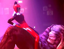 Enjoys Sex With A Huge Monster In A Bar, Porn Cartoon