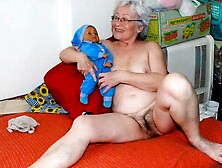 Granny with hairy pussy Agnes plays with her pink wet vagina