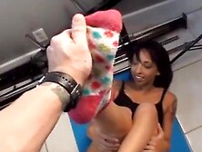 Angel Workout Footjob