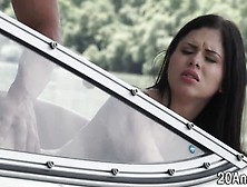 Gorgeous teen ass banged on boat