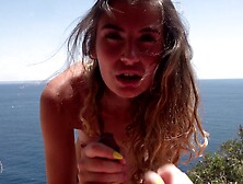 Candice Demellza In Super Sexy German Babe Gets A Big Facial On The Beach