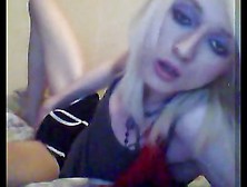 Extra Thin And Pale Emo Tgirl Jerks Her Limp Dick On Cam