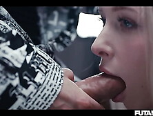 Hot Blonde Gets Facefucked by Trans Brunette with Huge Futa Schlong - Time Freeze Fantasy