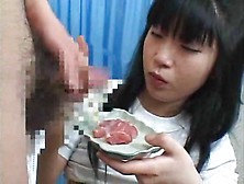 Food - Japanese Girl Eats Cummy Something