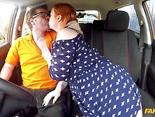 This ginger hotty has a giant white butt - Fake Driving Schooll