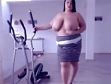 Miabigtits in sexy dress with her big tits hanging out