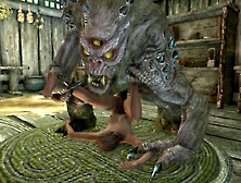 Skyrim Troll Fucks Woman