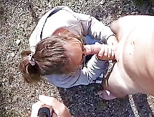 Swedish hotty sucks in the woods