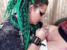 Goth Slut With Dreadlocks Double Swallows On Her Knees And Licks Sperm