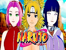 Naruto Asian Cartoon Anime 3D Mix Of (Hinata Hyuga,  Sakura Haruno,  Temari Nara)