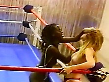 Catfight Topless Interracial Pro Style Wrestling With B