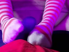 Knee Socks Footjob Cum Through Underwear Trailer