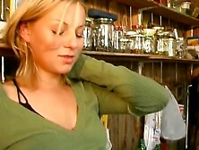 Shy golden-haired angel from France gets her arsehole pounded by an old dong