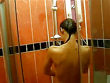 Breath Taking Asian Babe In The Shower Rubbing On Her Twat