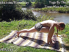 Yoga By The River Trans Man In Tiny Shorts - River Gray