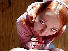 Muscled Russian Babe Gives Step-Brother His First Blowjob