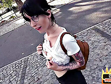 Cute babe pussyfucked in public