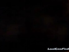 Beautiful brunette sucks cock