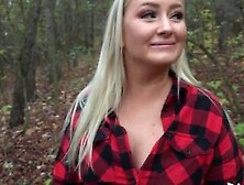 Public Agent Beautiful Busty Blonde Takes Her Clothes Off In The Woods Before Fucking