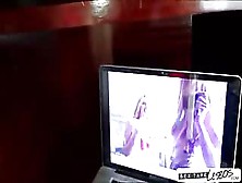 Teens Bust Out Their Laptop And Record An Awesome Lesbo Sex