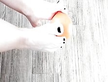 Small Foot Orange Squish Between Sole.  Play On Floor.