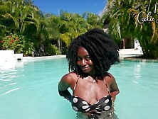 Pretty Dark Model,  poolside teaser!,  damn Mrs Cookie Brownie is FIRE!!!