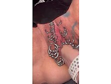 Pierced and tattoot cunt fisting