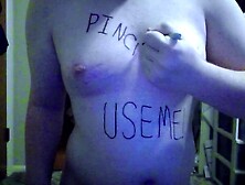 Trans Bitch writes all over her Body