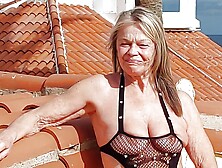 Martina in a Sexy Lace Fishnet Bodystocking