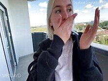 Beauty Mira Gives Blowjob On Public Balcony