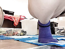 Amateur wife cleans the house naked.