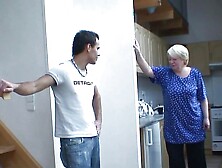 Curvy Blonde Granny Riding His Strong Meat