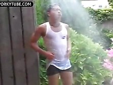 Latino Jerking And Cumming Big Dick In Garden