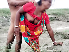 Housewife In Red Saree Goes For Her Goat And Met A Guy Banglades