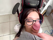 Student with a crush on the chubby teacher increased her grade with a bj