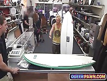 Surf Dude Sucks Cock In Pawn Shop To Make Some Money