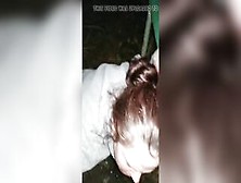 Naughty Outdoors Nighttime Urinate Drinking Bitch