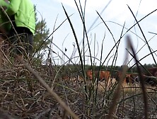 Hawt golden-haired wife drilled out in the pasture