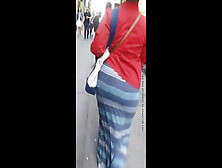 Fat Bum In Striped Long Skirt