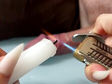 BDSM waxing candle play.  Meat teasing in slow motion.  The art from goddes