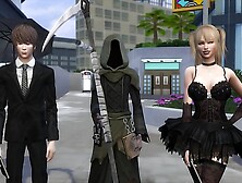 Death Note Porn Light Fucks Misa Beside The Grim Reaper Emo Teen Anime Hentai