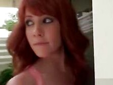 Redhead Small Boobed Teen Dildoes And Fingers Her Pussy